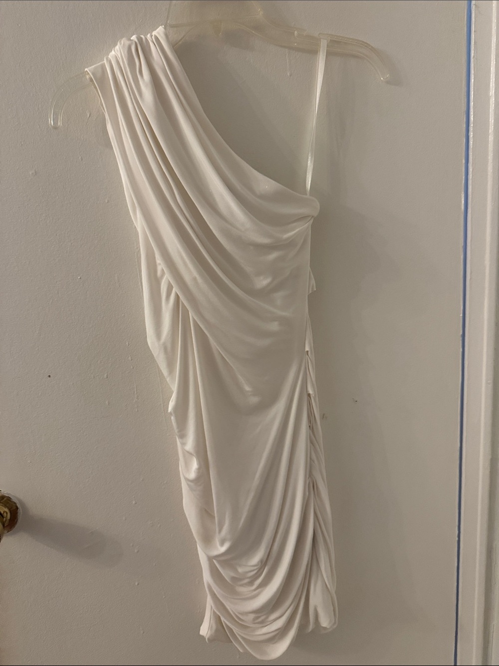 Alexander Wang One-Shoulder Draped Cream-White Cocktail Dress